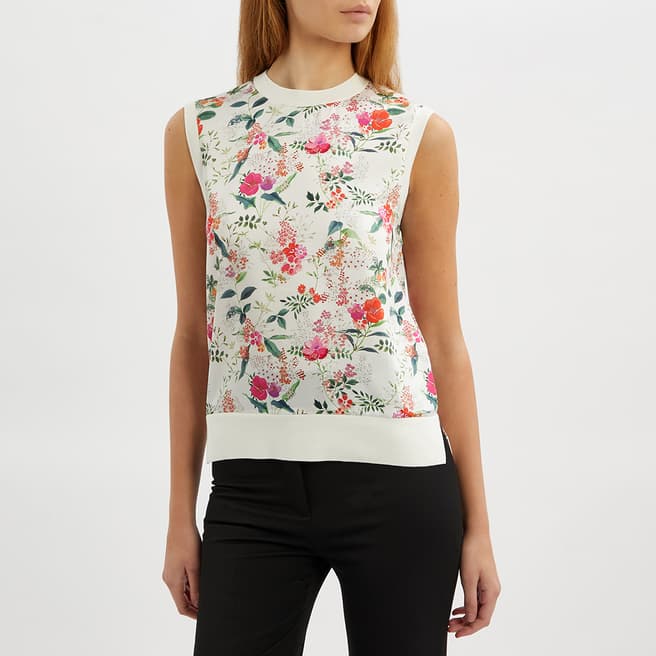 Ted Baker White Floral Moleeiy Sleeveless Top