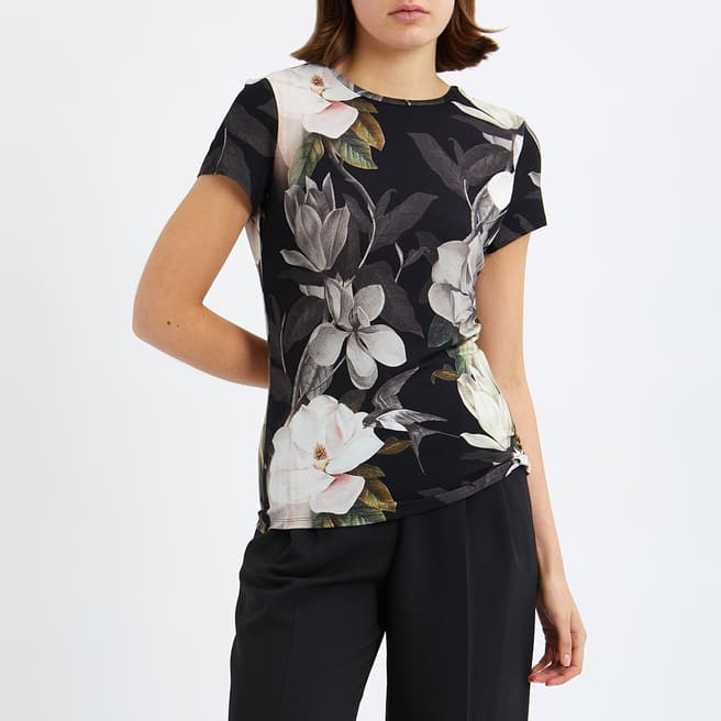Ted Baker Black/Pink Aralie Opal Fitted T-shirt