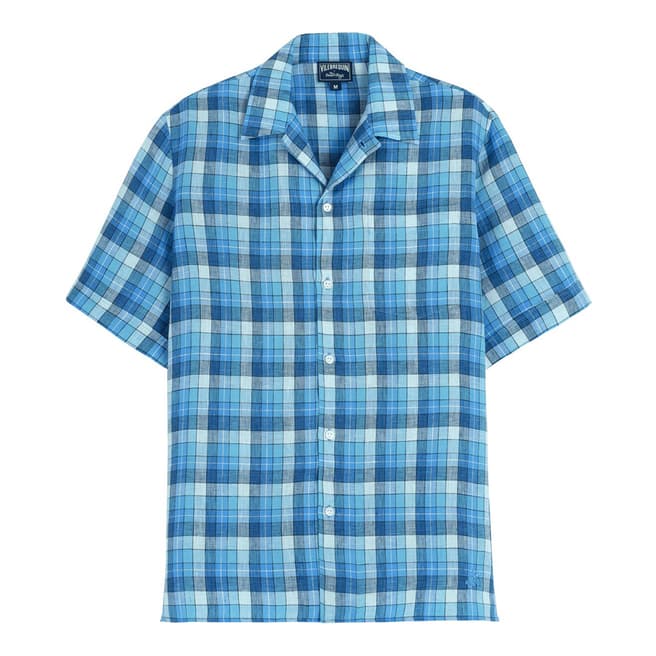 Vilebrequin Navy/Blue Check Bowling Shirt