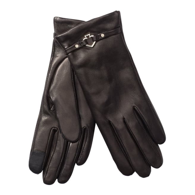 Kate Spade Black Cut Out Spade Leather Gloves