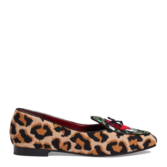 Kate Spade Leopard Print Devi Needlepoint Lovely Flat Shoes