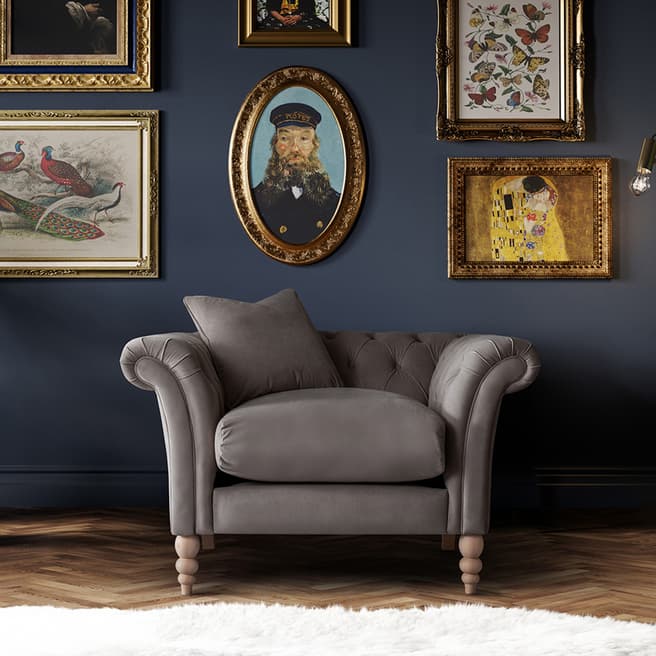 The Great Sofa Company The Mayfair Arm Chair, Velvet Mushroom