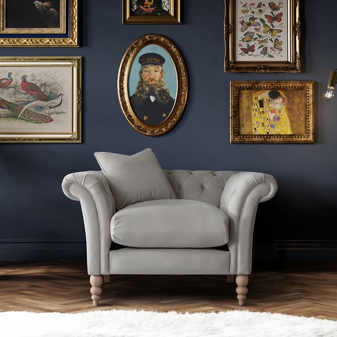 The Great Sofa Company The Mayfair Arm Chair, Velvet Chalk