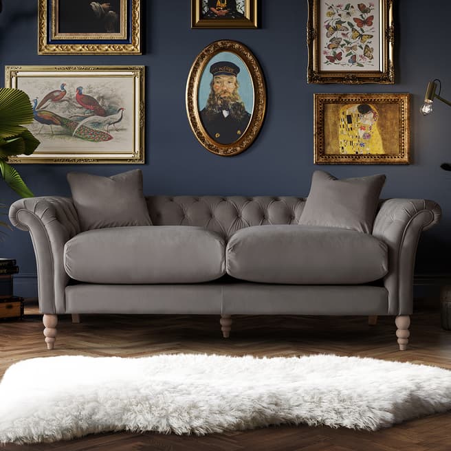 The Great Sofa Company The Mayfair Large Sofa, Velvet Mushroom