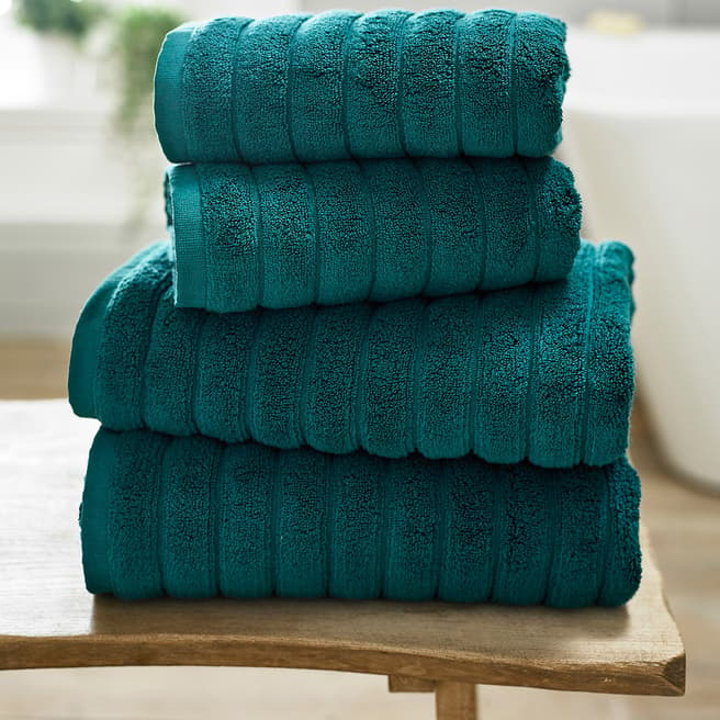 The Lyndon Company Ribbleton Pair of Hand Towels, Dark Green