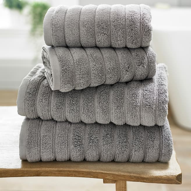 The Lyndon Company Ribbleton Pair of Hand Towels, Dove Grey