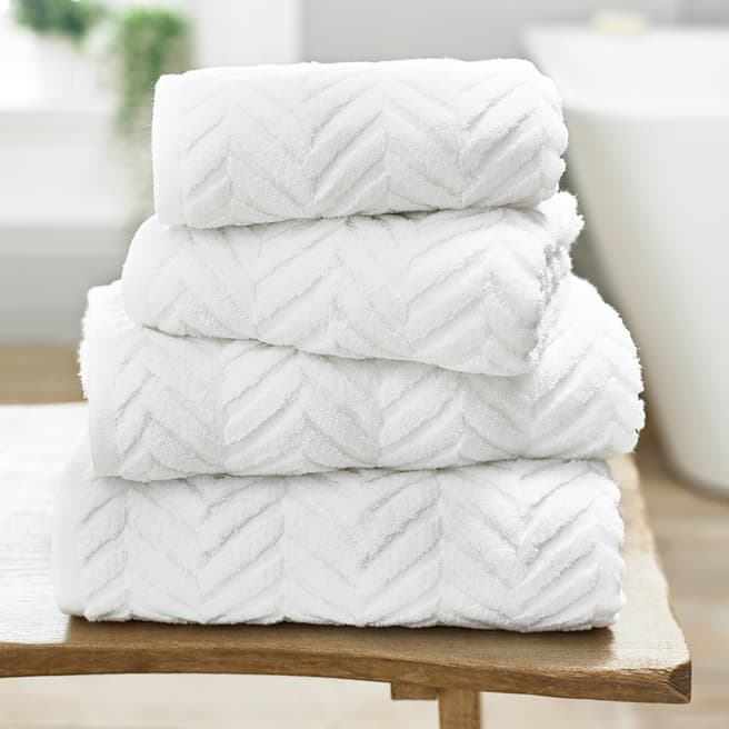 The Lyndon Company Catalonia Pair of Hand Towel, White
