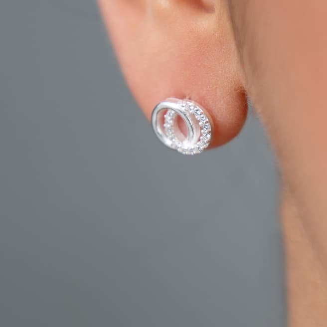Elika Silver Infinity Pendant Earrings