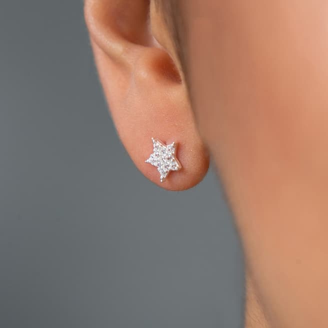 Elika Silver Star Stud Earrings