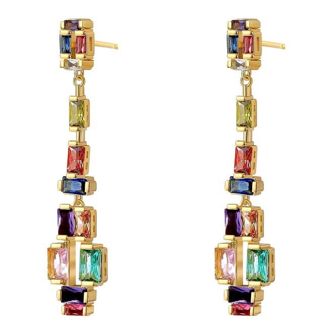 Liv Oliver 18K Gold Art Deco Inspired Chandelier Earrings