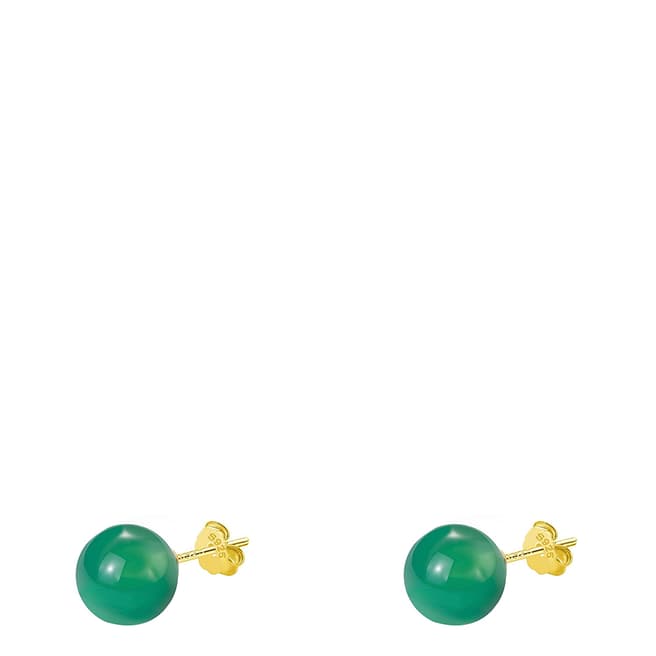 Liv Oliver 18K Gold Jade Stud Earrings