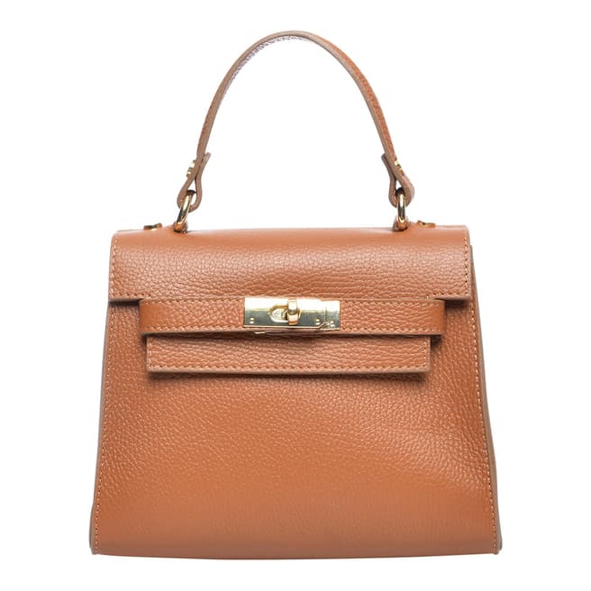 Anna Luchini Brown Leather Top Handle Bag