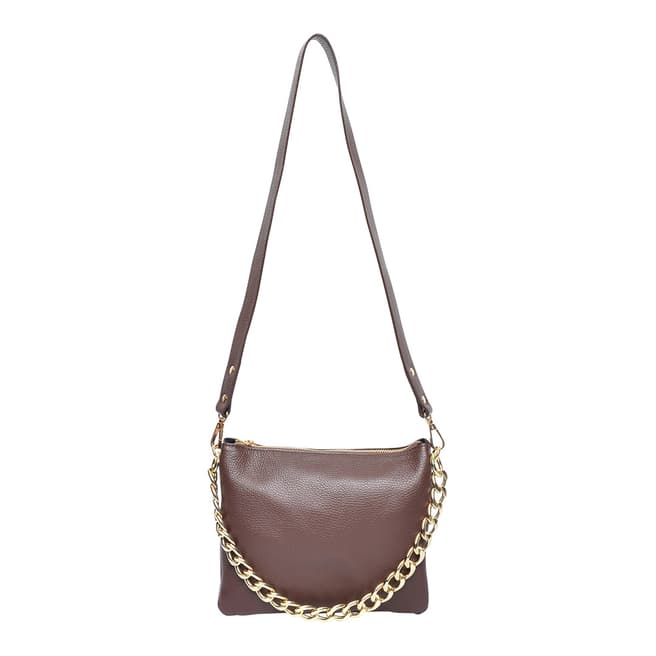 Anna Luchini Chocolate Leather Shoulder Bag