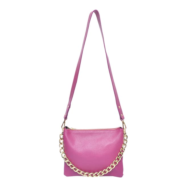 Anna Luchini Purple Leather Shoulder Bag