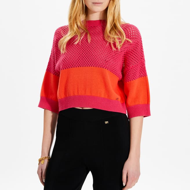 Sonia Rykiel Pink/Orange Cashmere Blend Sweatshirt