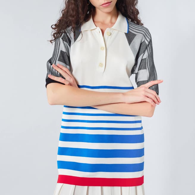 Sonia Rykiel Multi Stripe Detail Longline Shirt Jumper