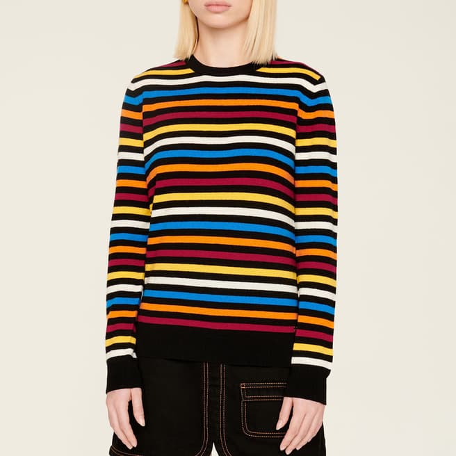 Sonia Rykiel Multi Striped Cashmere And Wool Blend Jumper