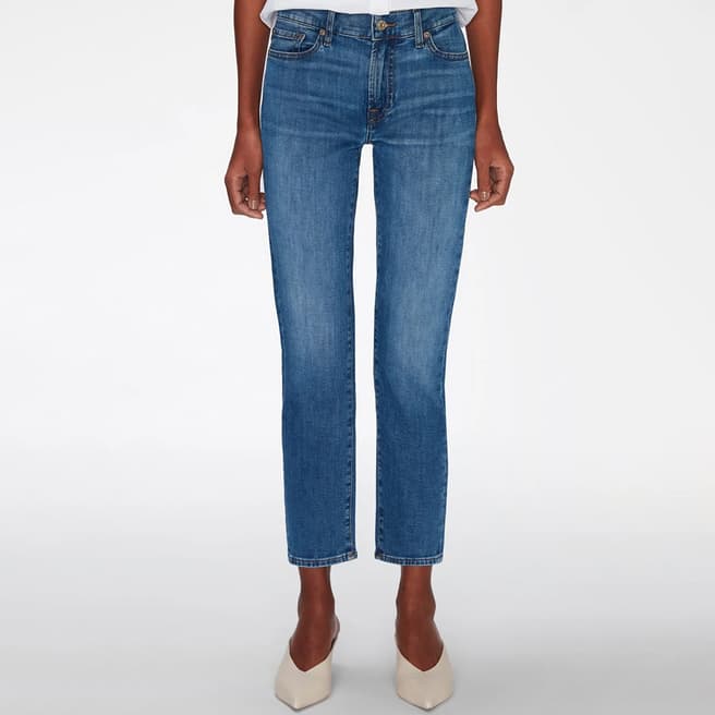 7 For All Mankind Blue Wash Roxanne Stretch Jeans