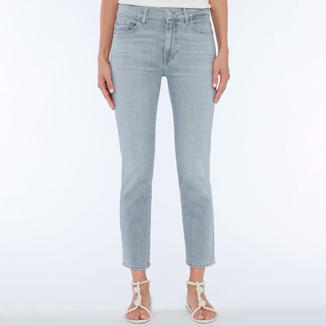 7 For All Mankind Light Grey Roxanne Stretch Jeans