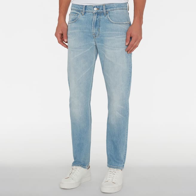 7 For All Mankind Light Blue Wash Slimmy Tapered Stretch Jeans
