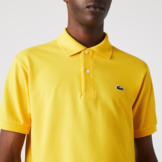 Lacoste Yellow Short Sleeve Cotton Polo Shirt