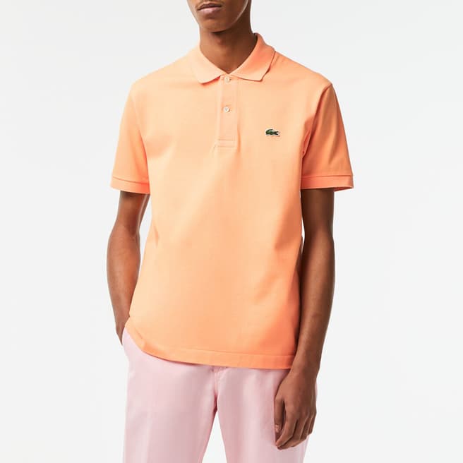 Lacoste Orange Short Sleeve Cotton Polo Shirt