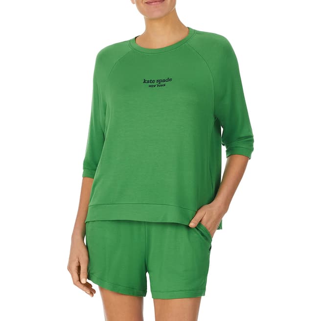 Kate Spade Green Pullover Top and Boxer Set