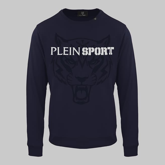 Philipp Plein Navy Tiger Logo Detail Sweatshirt