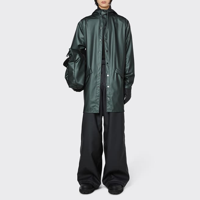 RAINS Silver Pine Unisex Waterproof Long Raincoat