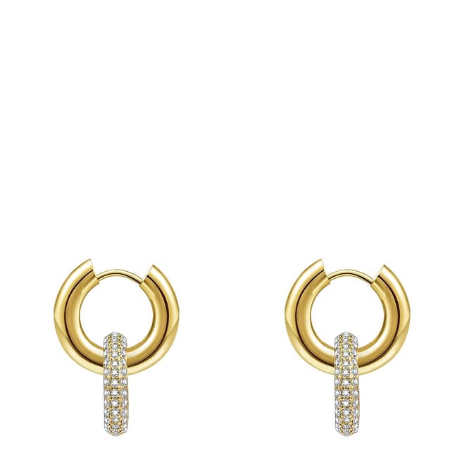 Chloe Collection by Liv Oliver 18K Gold Double Ring Embelisshed Earrings