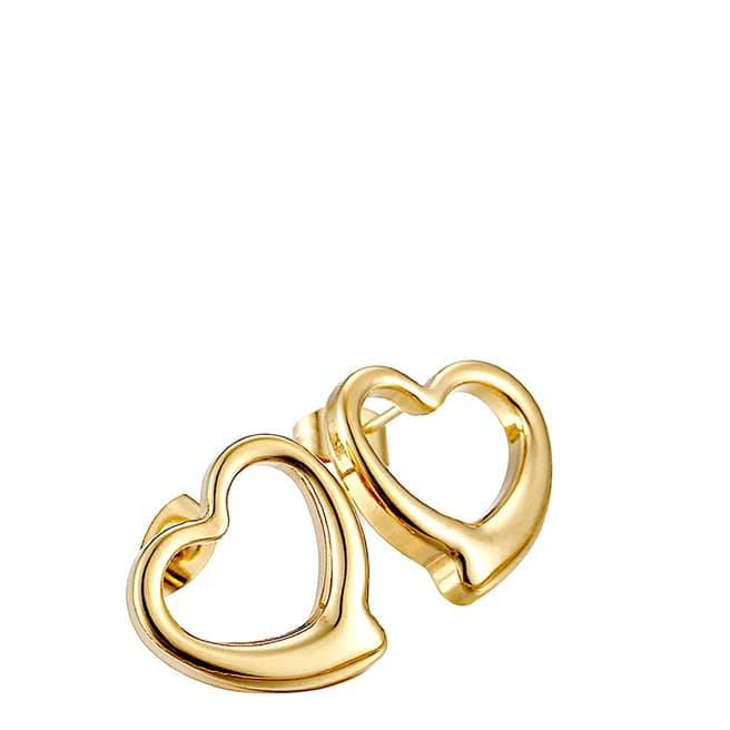 Chloe Collection by Liv Oliver 18K Gold Open Heart Stud Earrings