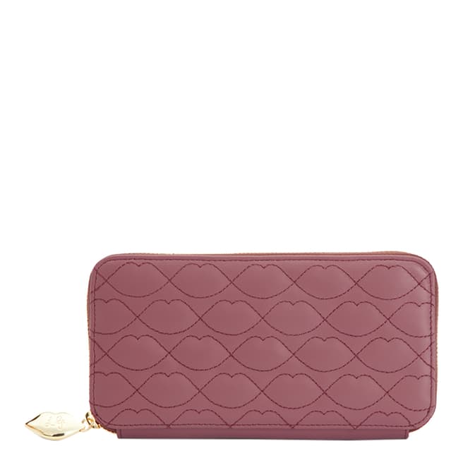 Lulu Guinness Aster Lip Quilted Leather Tansy Wallet