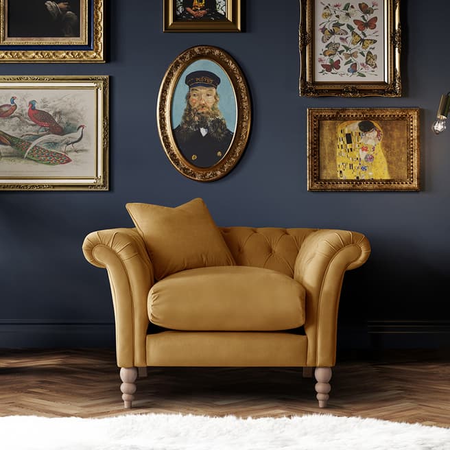 The Great Sofa Company The Mayfair Arm Chair, Velvet Ochre