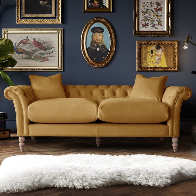 The Great Sofa Company The Mayfair Large Sofa, Velvet Ochre