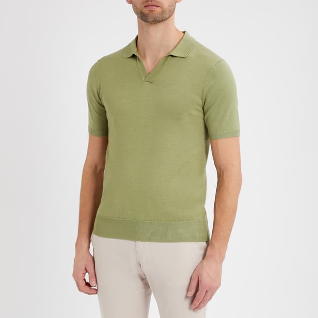 Gianni Feraud Sage Short Sleeve Knit Polo Shirt
