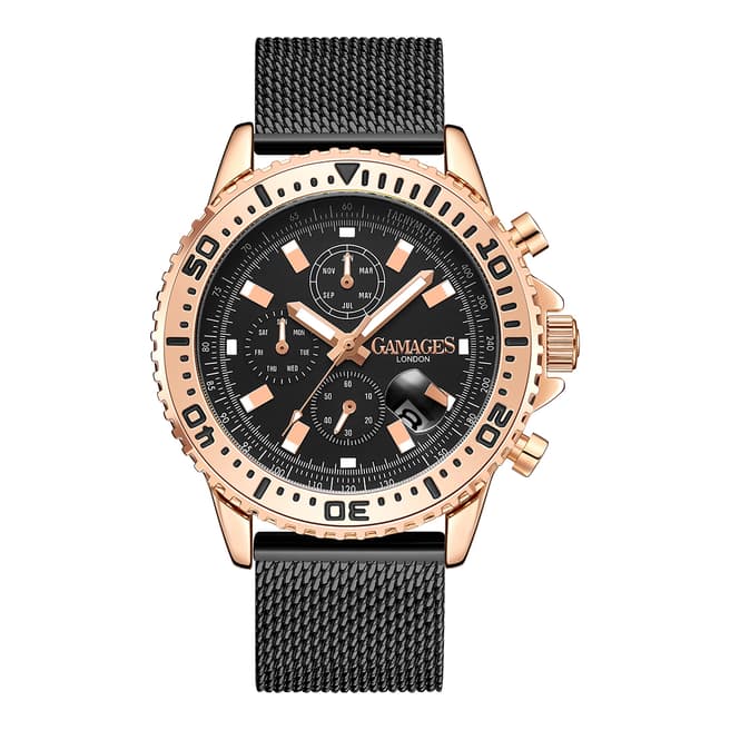 Gamages of London Men's Gamages Of London Limited Edition Hand Assembled Dominance Automatic Rose Black