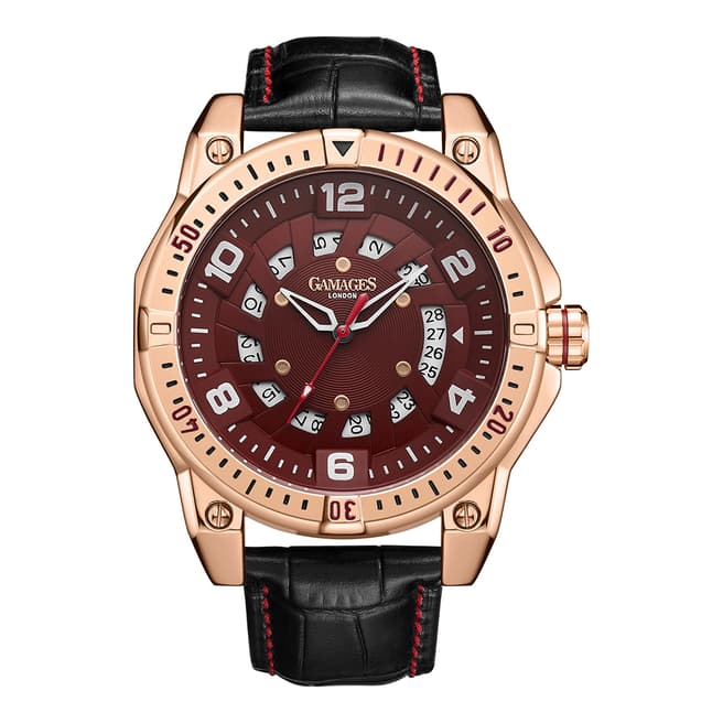 Gamages of London Men's Gamages Of London Limited Edition Hand Assembled Adventurer Automatic Rose Red
