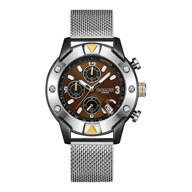 Gamages of London Men's Gamages Of London Limited Edition Hand Assembled Mechanical Quartz Industrial Steel
