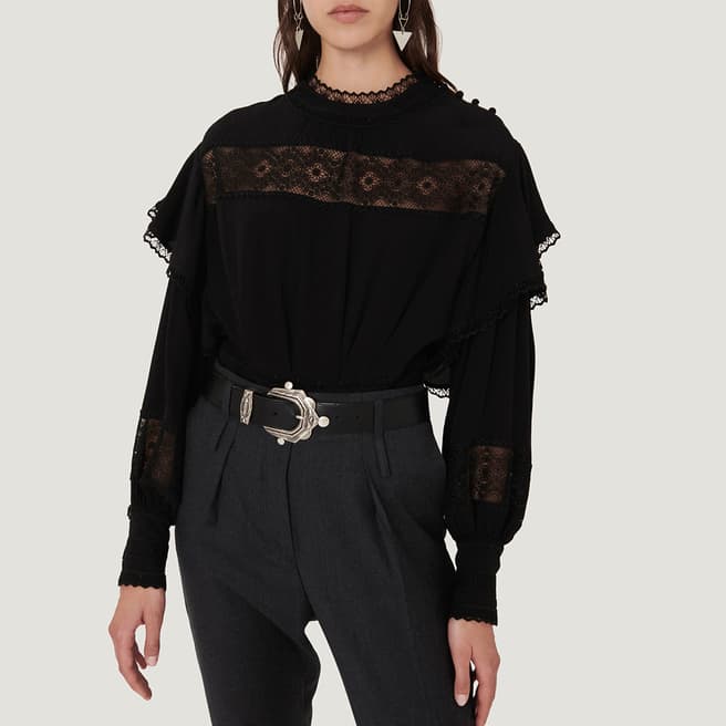 IRO Black Claw Lace Detail  Blouse
