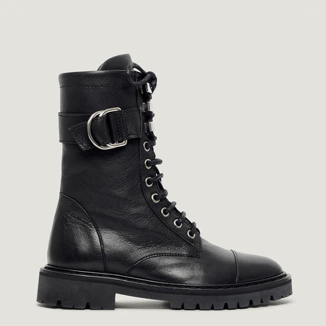 IRO Black Jaudie Leather Ankle Boots