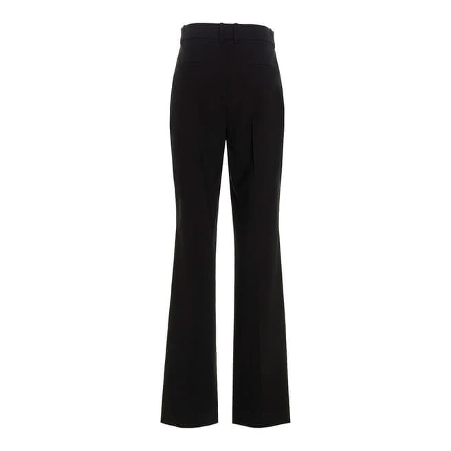 Theory Black High Waisted Flared Wool Blend Trousers