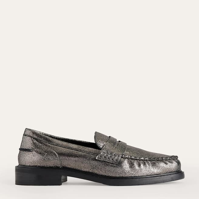 Boden Metallic Leather Classic Moccasin Loafers