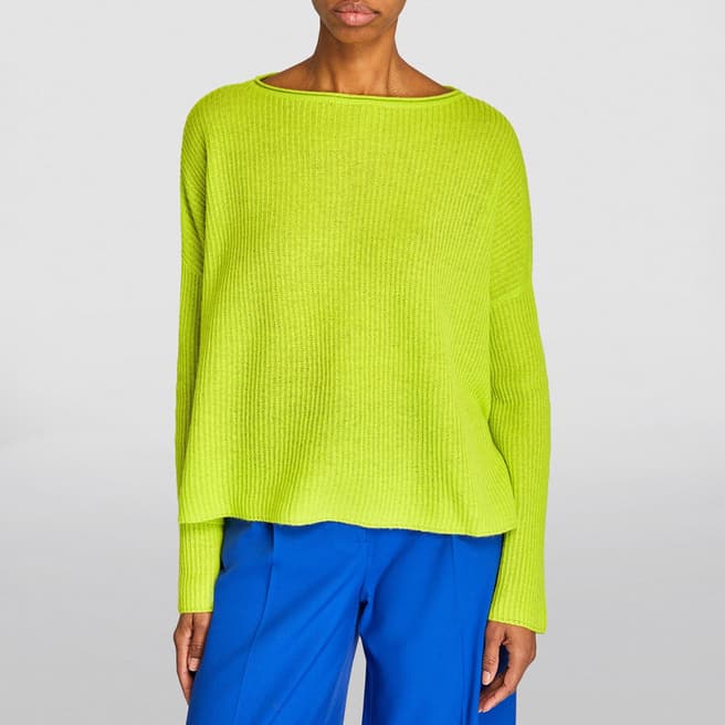 Max&Co. Lime Baseball Cashmere Knitted Jumper