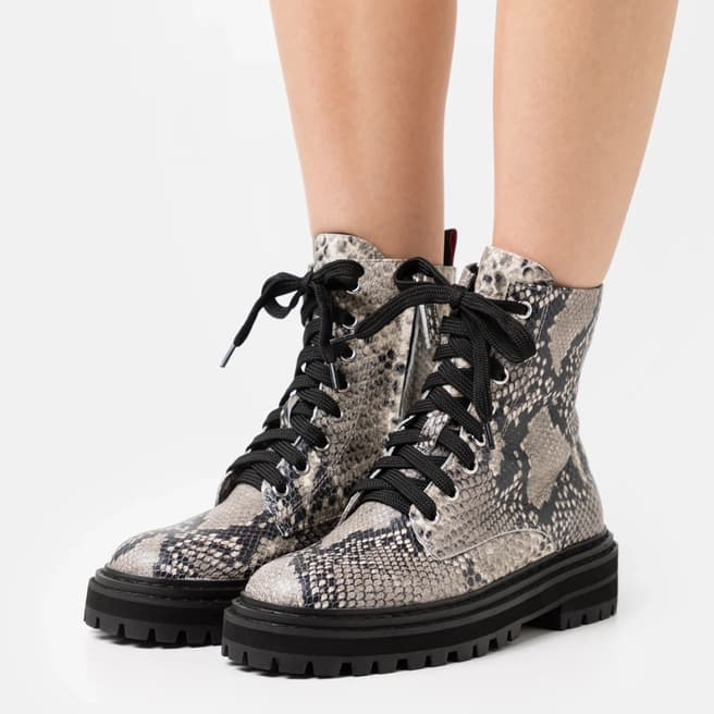 Max&Co. Black/Grey Nascere Snake Print Boots