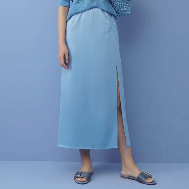 Marella Blue Nogal Ruched Skirt