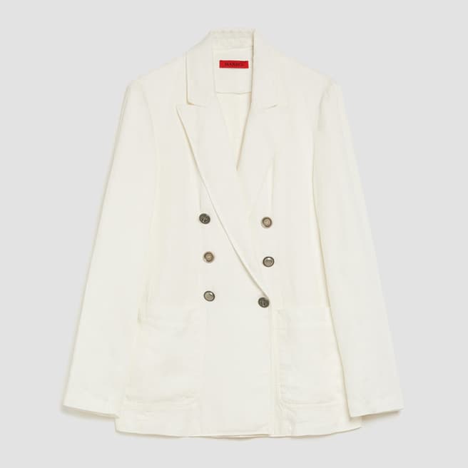 Max&Co. White Ammira Double Breasted Blazer