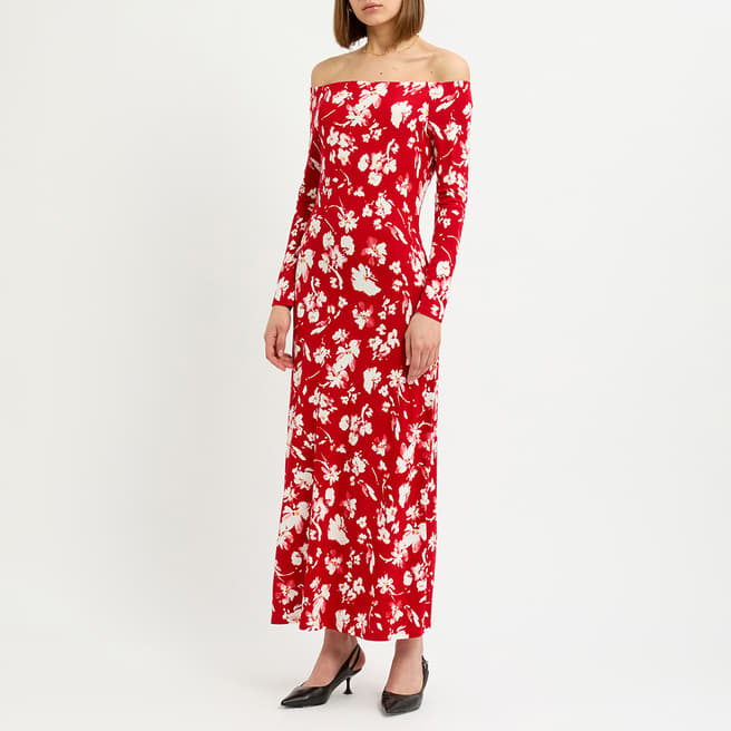 Max&Co. Red Gas Floral Maxi Dress