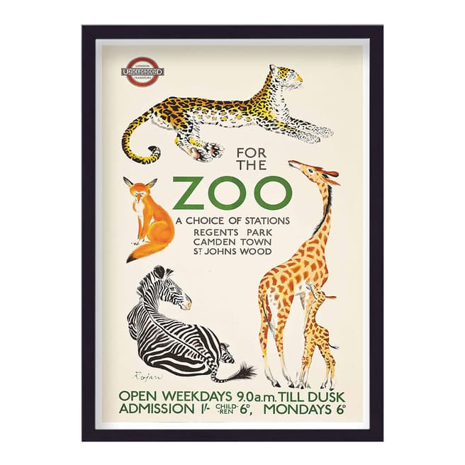 Vintage Travel Posters Vintage London Transport For The Zoo No2 Print 44x33cm Framed Print