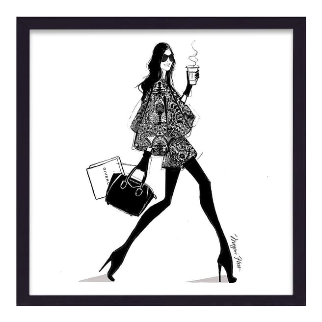 Megan Hess Walking In Givenchy 33x33cm Framed Print