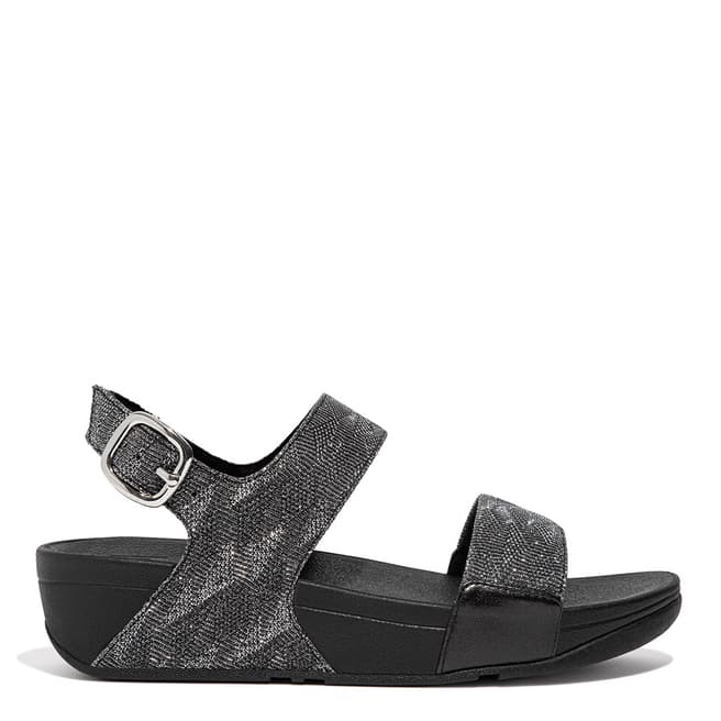 FitFlop Black Leather Glitz Sandal